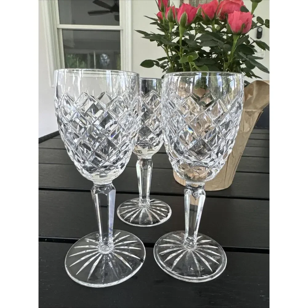 Waterford Crystal COMERAGH 5-1/4” Sherry Small Wine Goblet Glass 4oz ~ 3 Pc Set